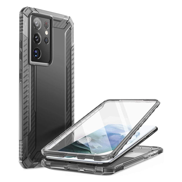 Clayco Samsung Galaxy S21 Ultra Xenon Full-Body Rugged Case with Screen Protector-Clear
