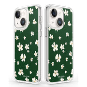 iPhone 13 Halo Cute Phone Case - Green Daisies