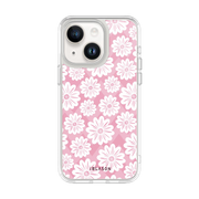 iPhone 13 Halo Cute Phone Case - Pink/White Daisies