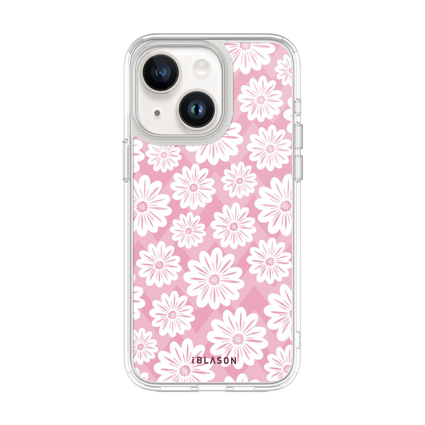 iPhone 13 Halo Cute Phone Case - Pink/White Daisies