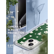 iPhone 15 Halo Cute Phone Case - Green Daisies