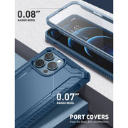 iPhone 13 Pro Max 6.7" (2021) Xenon Full-Body Rugged Case with Screen Protector-Blue
