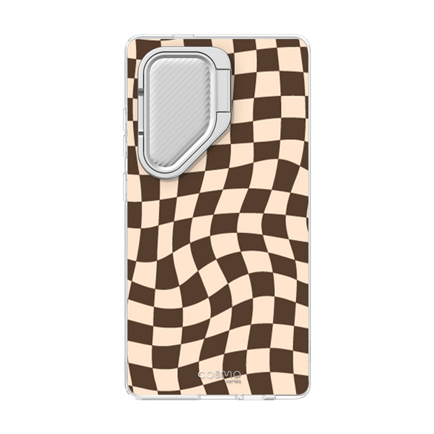 Galaxy S24 Ultra Cosmo Cute Phone Case - Brown Checkers