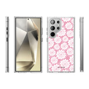 Galaxy S23 Ultra Halo Cute Phone Case - Pink/White Daisies