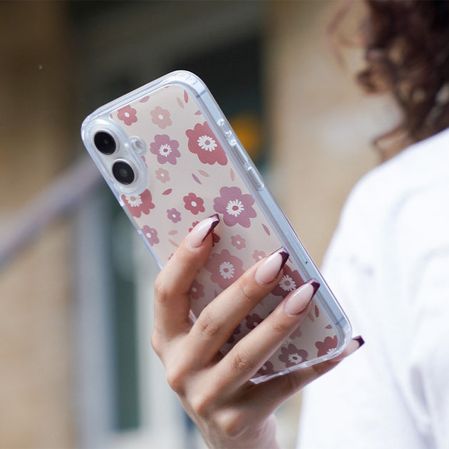 iPhone 16 Plus Halo Mag MagSafe Case-Pink Flowers iPhone 16 Plus Halo Mag MagSafe Case-Pink Flowers