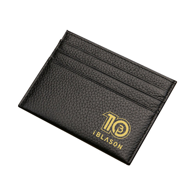 ★TOUT Y EST★ Logo Printing Hammered Card Holder Black MAW0 Monogram Mirror Black Card Holder - Chic Accessory with