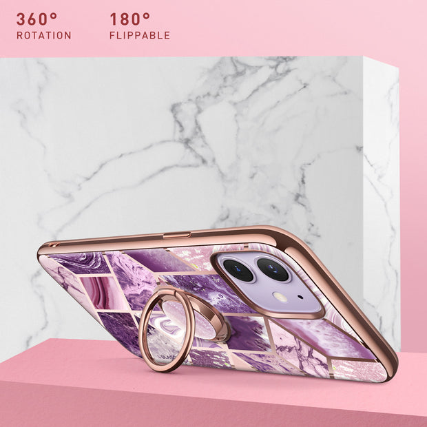 iPhone 12 Cosmo Snap Case - Marble Purple