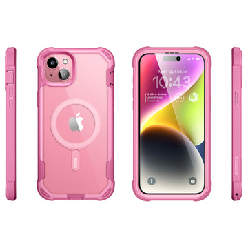 i-Blason AresMag for iPhone 15 Plus Case [6.7 inch], [MagSafe Compatible] Full-Body Dual Layer Anti-Slip Shockproof Rugged Clear Bumper Case with Bui