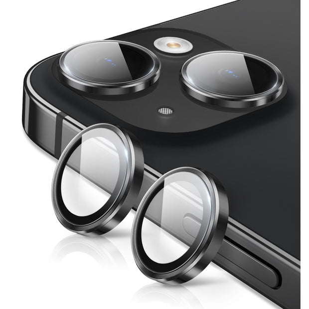 Tempered Glass Camera Lens Protector for iPhone 15-Black