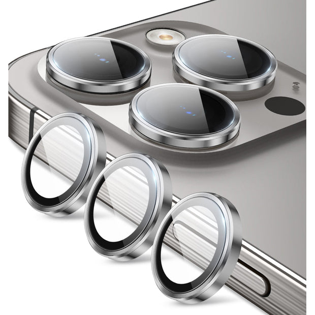 Tempered Glass Camera Lens Protector for iPhone 15 Pro Max-Silver