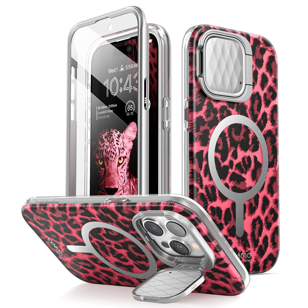 iPhone 14 Cosmo Mag Case - Pink Leopard