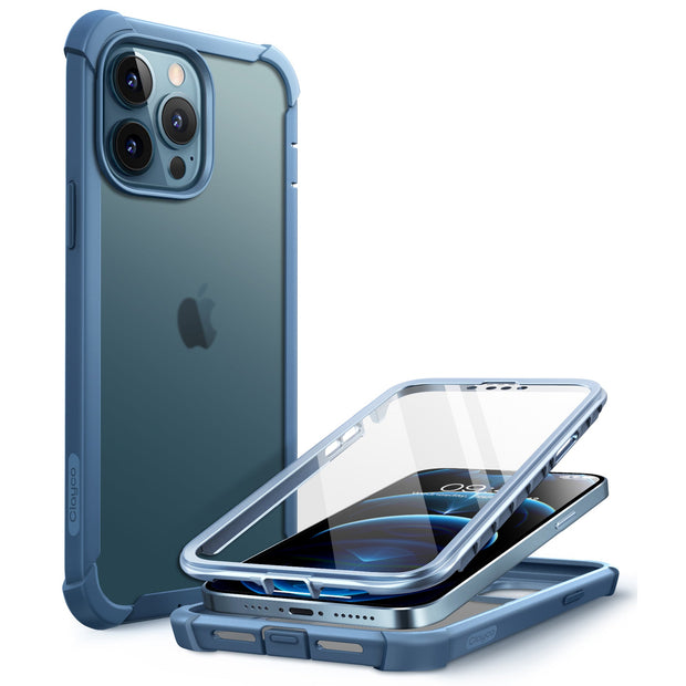 iPhone 13 Pro Max 6.7" (2021) Forza Full-Body Rugged Case with Screen Protector-Blue