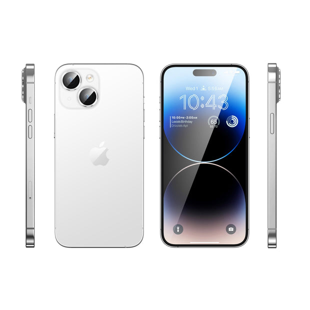 Tempered Glass Camera Lens Protector for iPhone 15 Plus-Silver