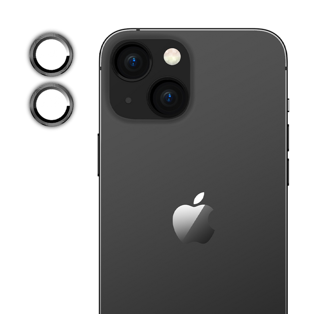 Tempered Glass Camera Lens Protector for iPhone 15 Plus-Black