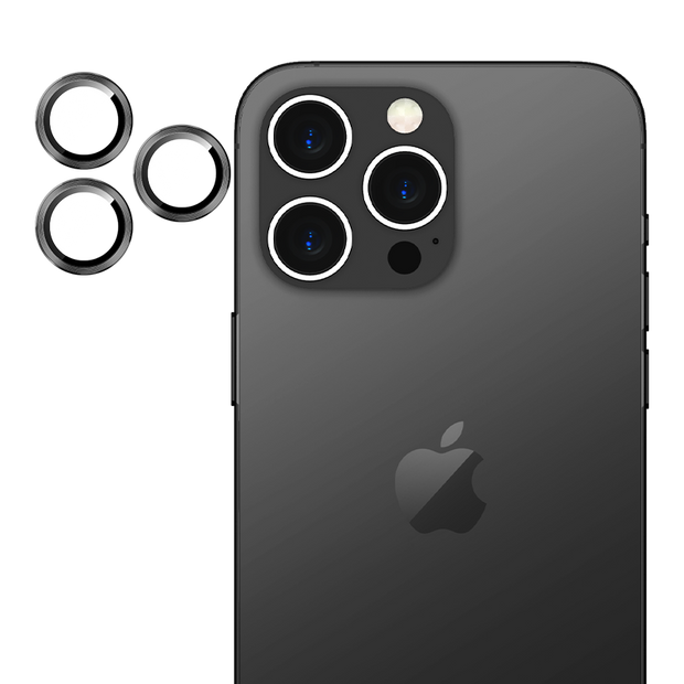 Tempered Glass Camera Lens Protector for iPhone 15 Pro Max-Black