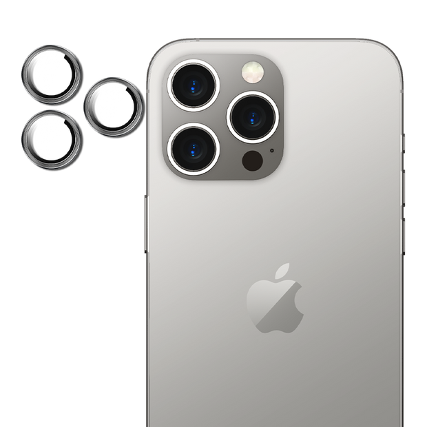 Tempered Glass Camera Lens Protector for iPhone 15 Pro Max-Silver
