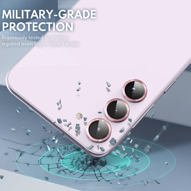 Tempered Glass Camera Lens Protector for Galaxy S23/S23 Plus-Glitter Pink