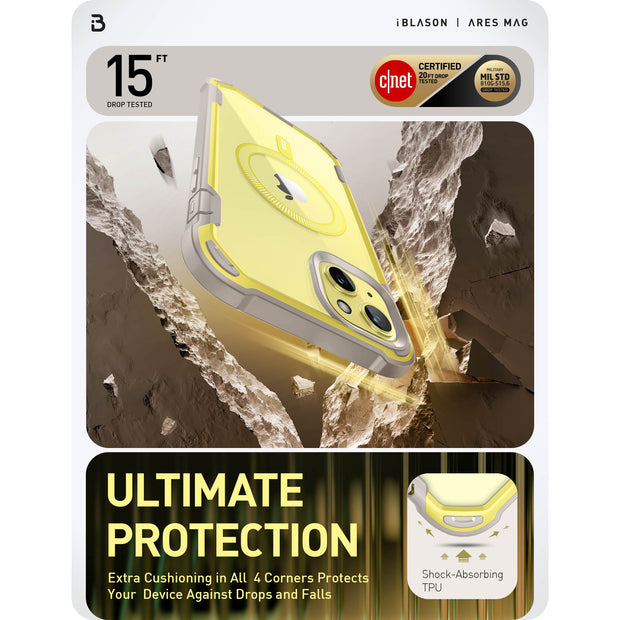 iPhone 15 Plus Ares Mag Case - Yellow