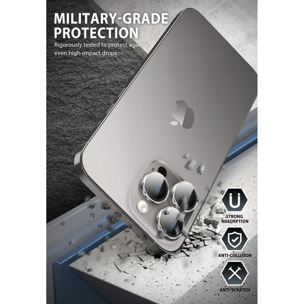 Tempered Glass Camera Lens Protector for iPhone 15 Pro Max-Silver