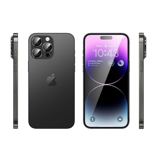 Tempered Glass Camera Lens Protector for iPhone 15 Pro Max-Black