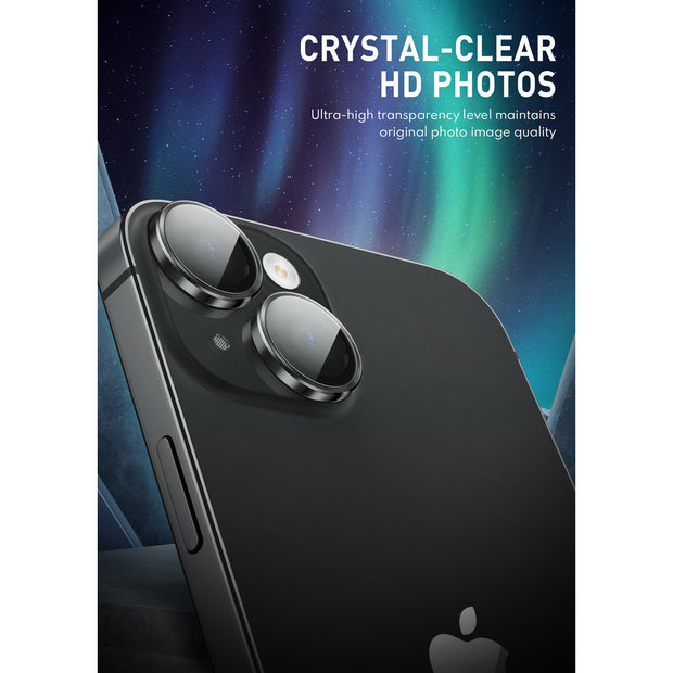 Tempered Glass Camera Lens Protector for iPhone 15 plus-Black