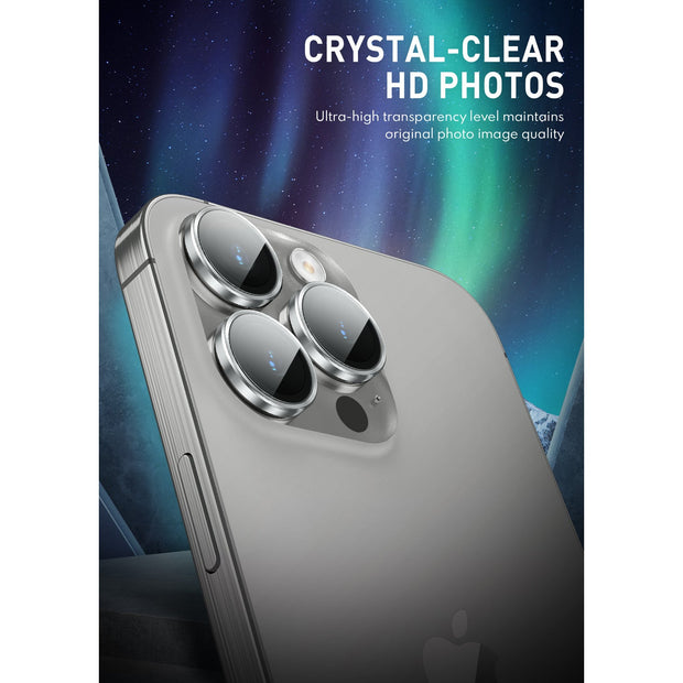Tempered Glass Camera Lens Protector for iPhone 15 Pro Max-Silver