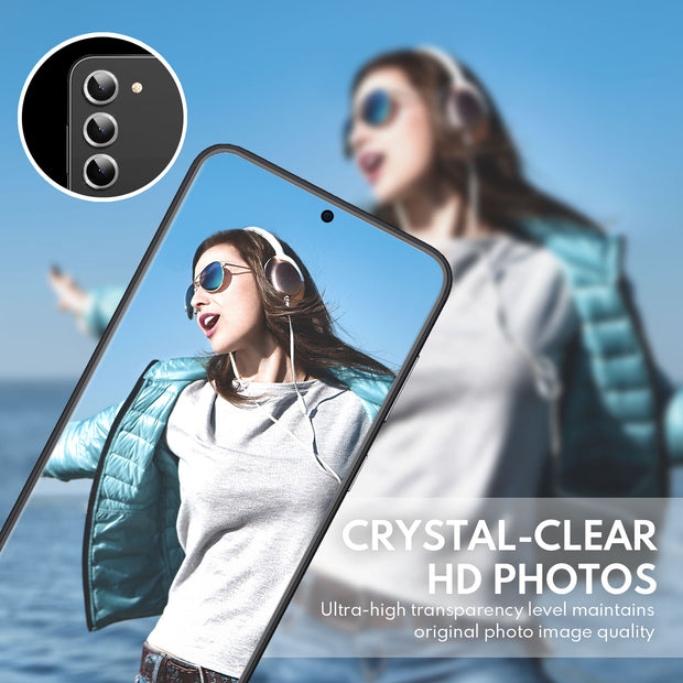 Tempered Glass Camera Lens Protector for Galaxy S23/S23 Plus-Glitter Silver