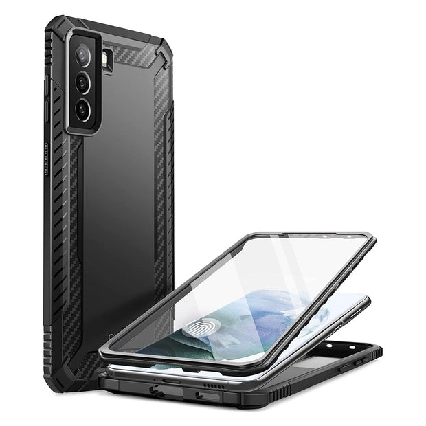 Clayco Samsung Galaxy S21 FE Xenon Full-Body Rugged Case with Screen Protector-Black