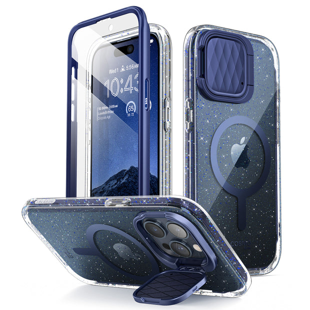 iPhone 15 Pro Max Cosmo Mag Case- Glitter Blue