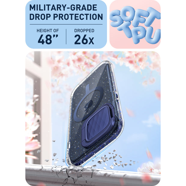 iPhone 15 Pro Max Cosmo Mag Case- Glitter Blue