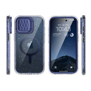 iPhone 15 Pro Max Cosmo Mag Case- Glitter Blue