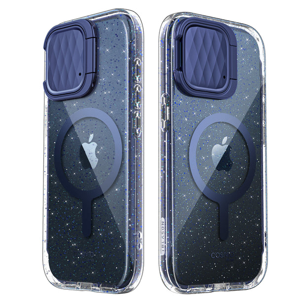 iPhone 15 Pro Max Cosmo Mag Case- Glitter Blue
