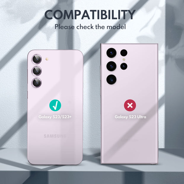 Tempered Glass Camera Lens Protector for Galaxy S23/S23 Plus-Rose Gold