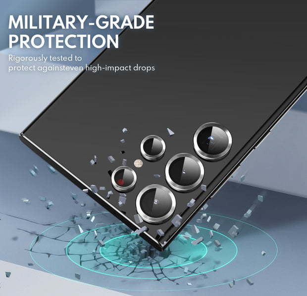 Tempered Glass Camera Lens Protector for Galaxy S23 Ultra-Silver