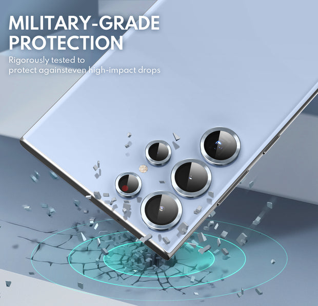 Tempered Glass Camera Lens Protector for Galaxy S23 Ultra-Blue