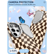 Galaxy S24 Ultra Cosmo Cute Phone Case - Brown Checkers