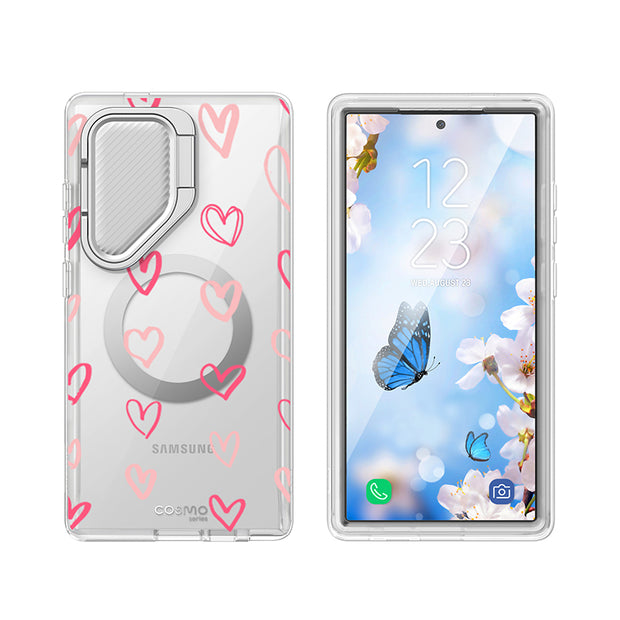 Galaxy S24 Ultra Cosmo Clear Phone Case - Hearts