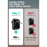 Apple Watch 46mm Armorbox Case with Tempered Glass Screen Protectors  - Black