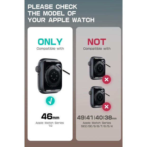Apple Watch 46mm Armorbox Case with Tempered Glass Screen Protectors  - Black
