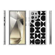 Galaxy S23 Ultra Halo MagSafe Cute Phone Case - Black Retro Geometric