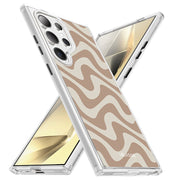 Galaxy S23 Ultra Halo MagSafe Cute Phone Case - Brown Retro Swirl