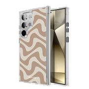 Galaxy S23 Ultra Halo MagSafe Cute Phone Case - Brown Retro Swirl
