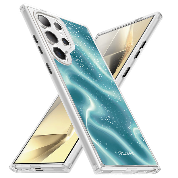 Galaxy S23 Ultra Halo MagSafe Cute Phone Case - Blue Retro Waves
