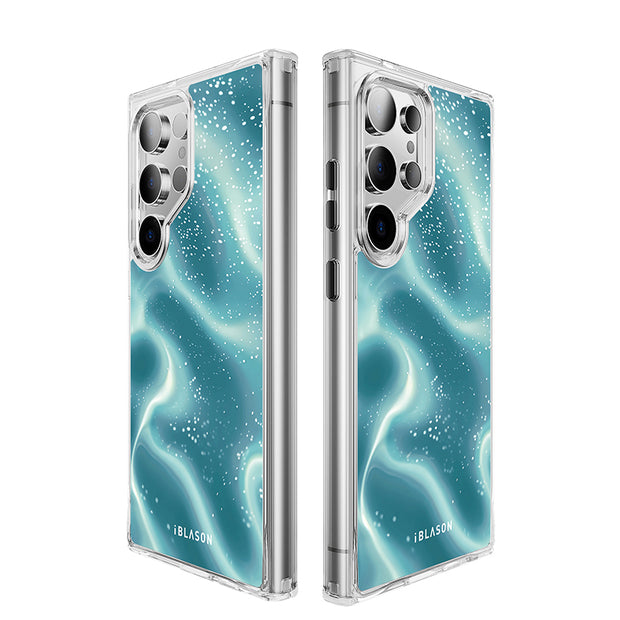 Galaxy S23 Ultra Halo MagSafe Cute Phone Case - Blue Retro Waves