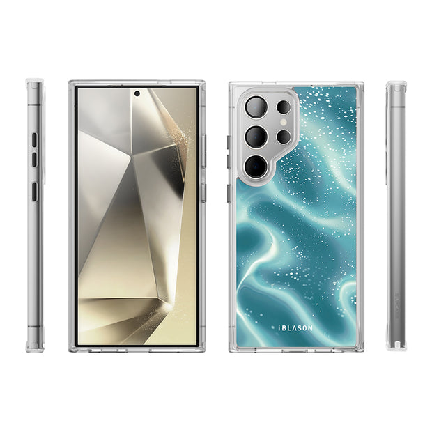 Galaxy S23 Ultra Halo MagSafe Cute Phone Case - Blue Retro Waves