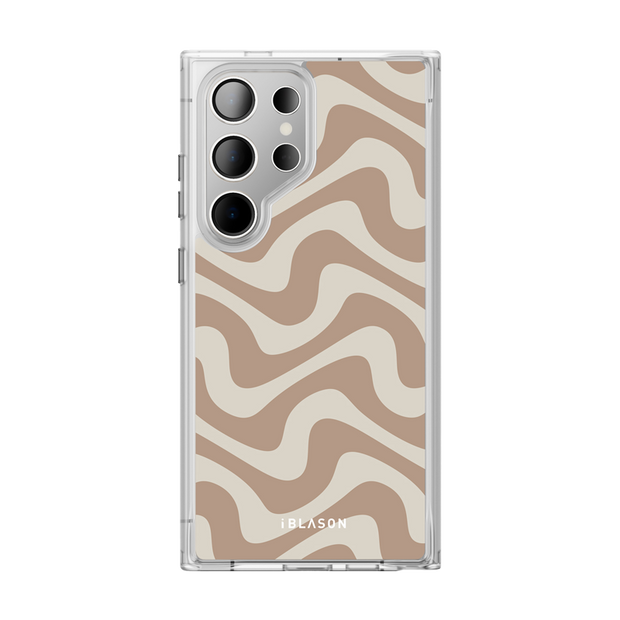 Galaxy S24 Ultra Halo MagSafe Cute Phone Case - Brown Retro Swirl