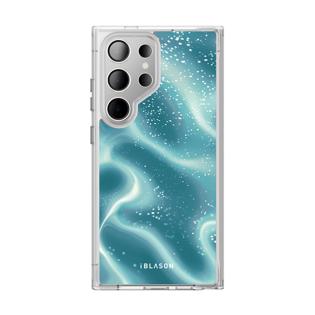 Galaxy S24 Ultra Halo MagSafe Cute Phone Case - Blue Retro Waves