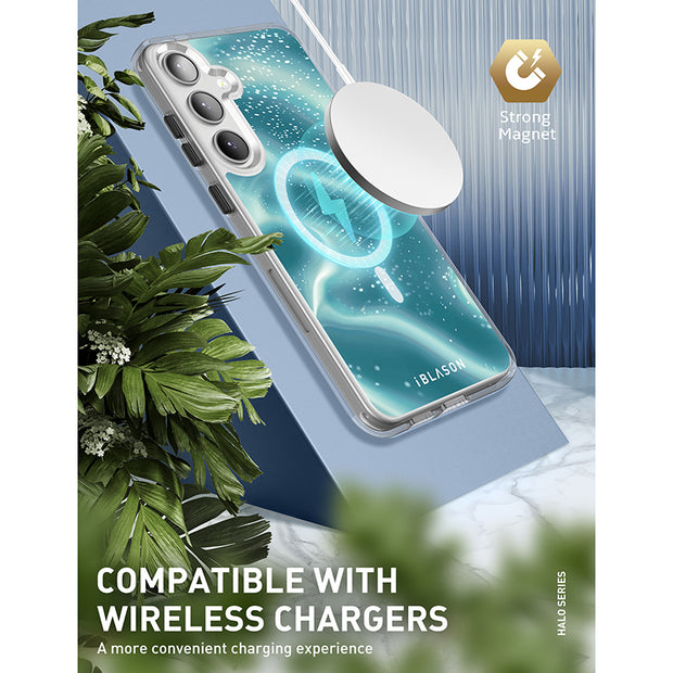 Galaxy S23 Plus Halo MagSafe Cute Phone Case - Blue Retro Waves