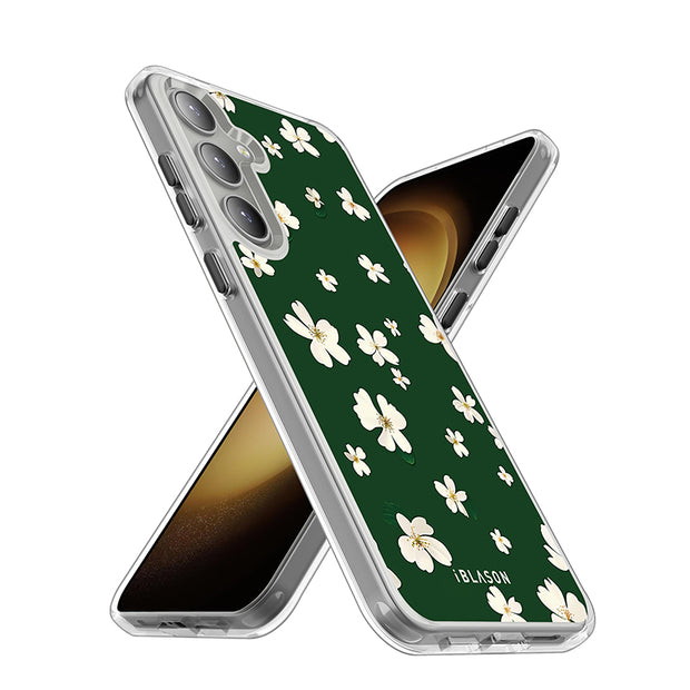 Galaxy S23 Plus Halo MagSafe Cute Phone Case - Green Daisies