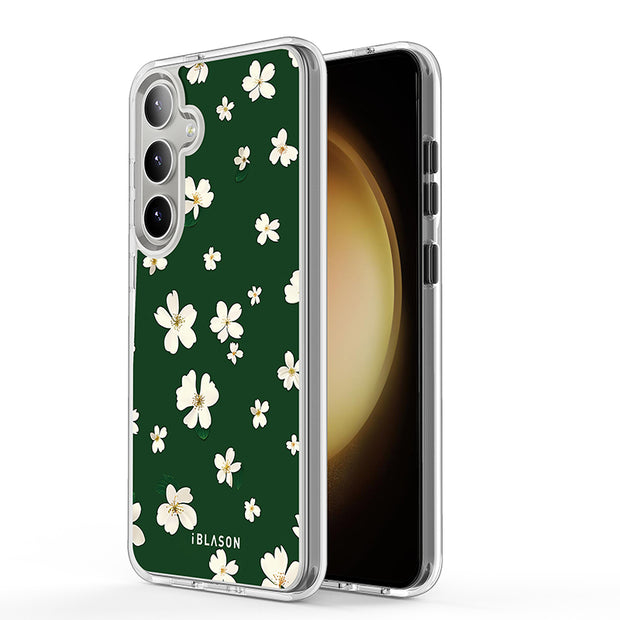 Galaxy S23 Plus Halo MagSafe Cute Phone Case - Green Daisies